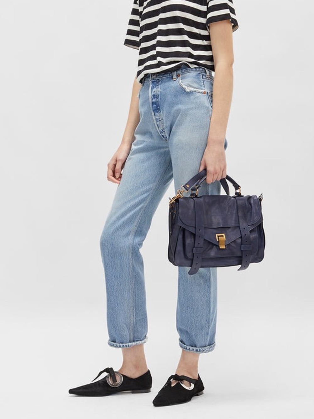 Proenza Schouler Medium PS1 Navy Blue Leather Bag